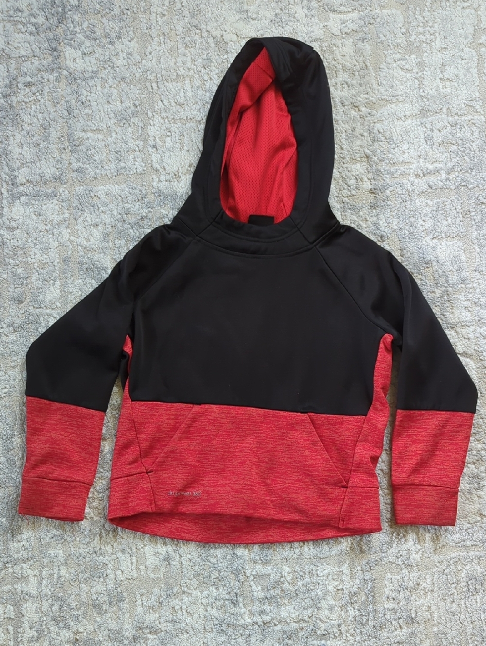 Russell Athletic Black and Red Colorblock Hoodie Size XS